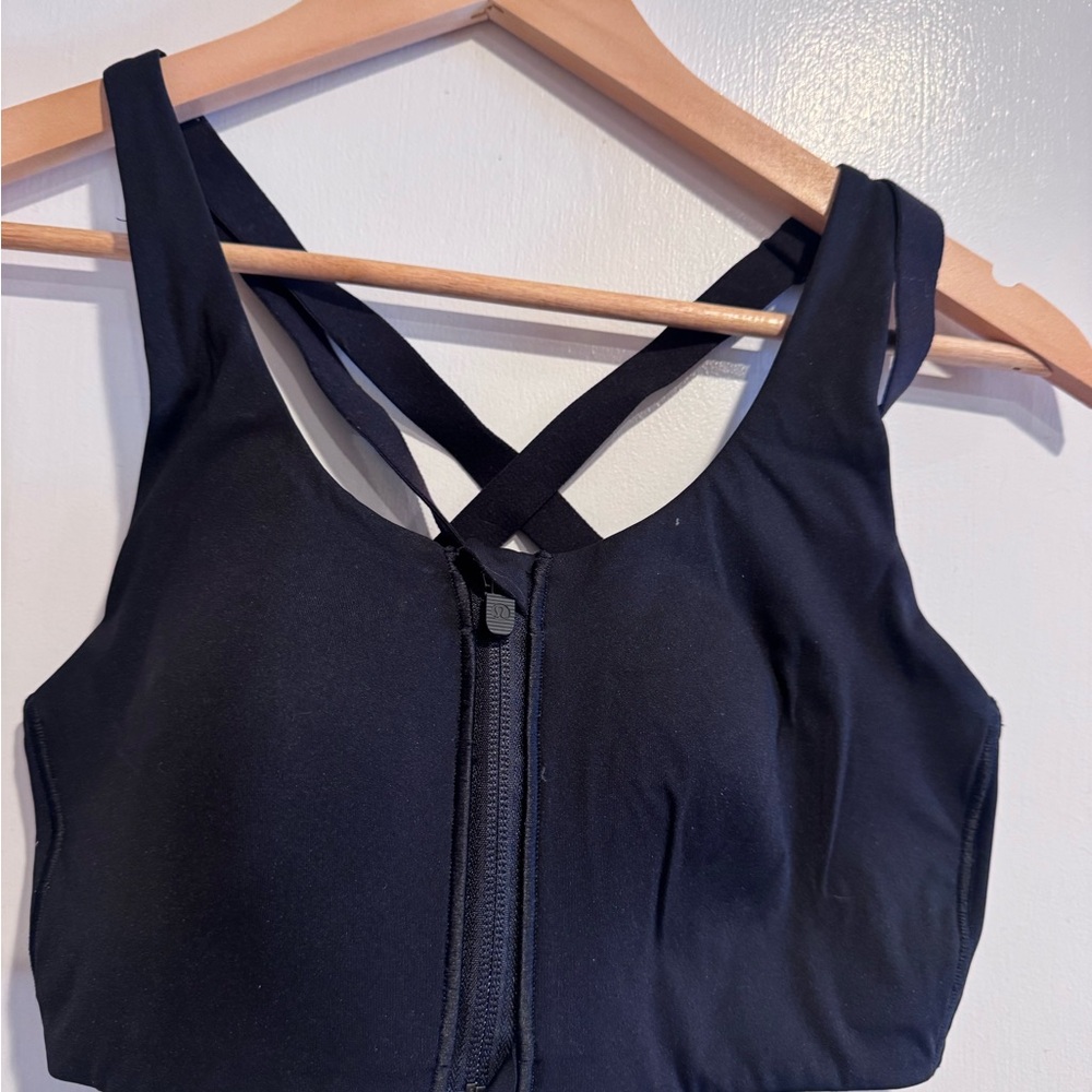 Lululemon Athletica Black Zip-Front Sports Bra